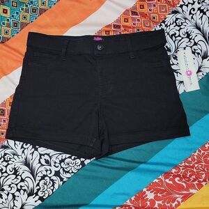 NWT Wishful Park Black Dressy Pull On Stretch Shorts Size L